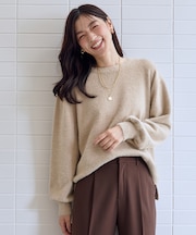 【手洗い可】ショートシャギープルオーバーニット