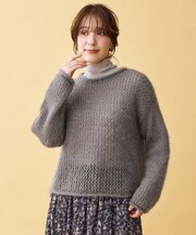 【手洗い可】レーシーネットニット