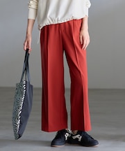 【6サイズ展開/洗濯機可/ウエストゴム/2WAYストレッチ】ウォームワイドパンツ