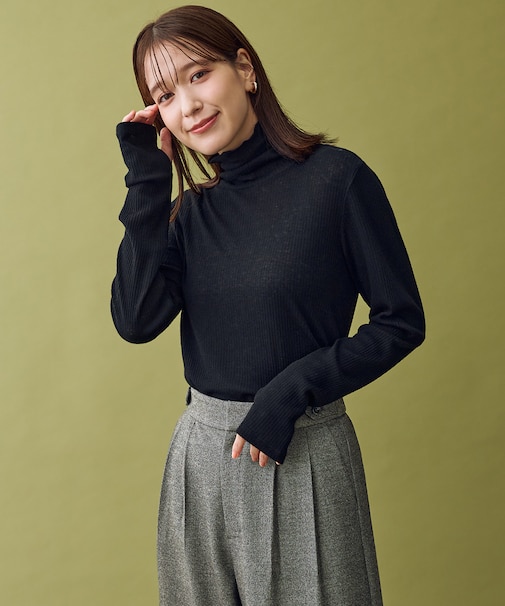 【洗濯機可】シアーリブタートル