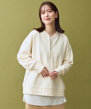 【洗濯機可】ハーフジップスウェット