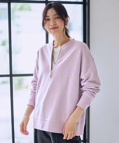 ハーフジップスウェット