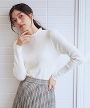 【洗濯機可/吸湿発熱】フリルネックニット