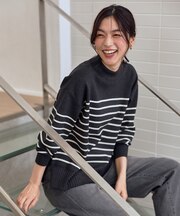 【5色展開/洗濯機可/静電防止】ハイネックデイリーニット