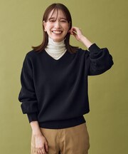 【8色展開】Vネックデイリーニット