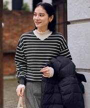 【8色展開】Vネックデイリーニット