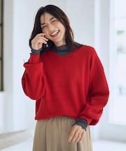 【8色展開/洗濯機可/静電防止】Vネックデイリーニット