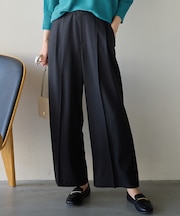 【6サイズ展開/洗濯機可/UVケア/ウエストゴム】イージーワイドパンツ