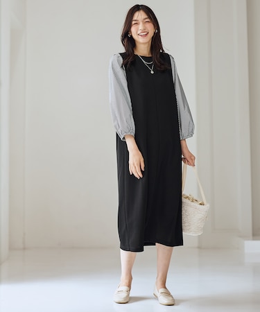 シャツコンビワンピース