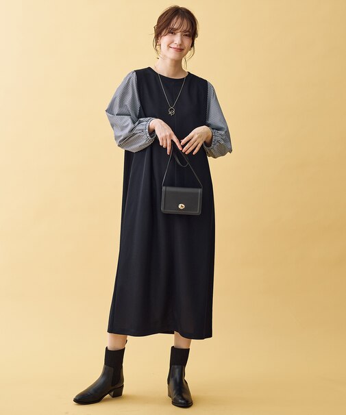 シャツコンビワンピース