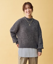 【手洗い可】レーシーモールニット