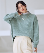 【手洗い可】レーシーモールニット