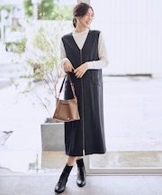 【2WAY/セットアップ可】ライトツイードジャンパースカート