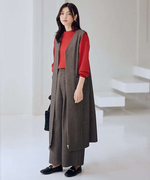 【2WAY/セットアップ可】ライトツイードジャンパースカート