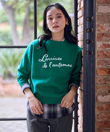 刺繍ロゴニット