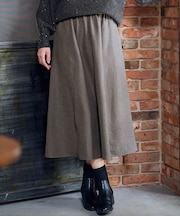 【ウエストゴム】スエードフレアスカート