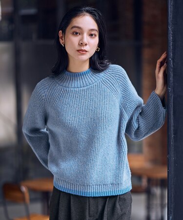 【5色展開】バイカラーMIXニット