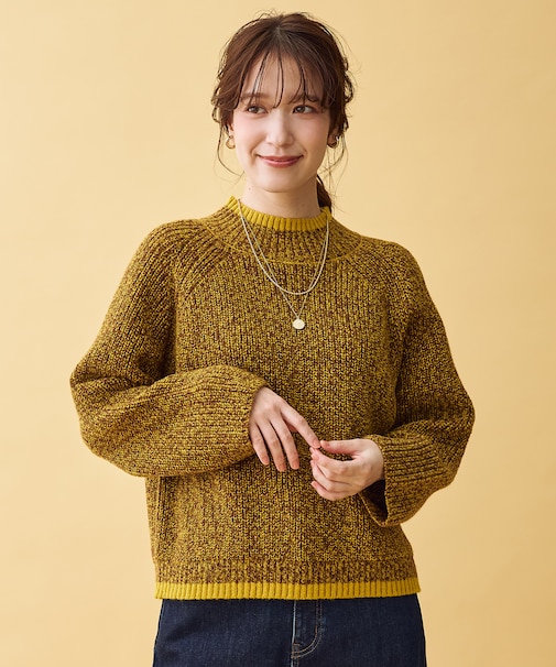 【5色展開】バイカラーMIXニット