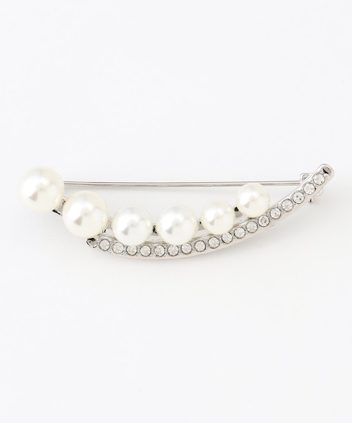 ウェーブパールブローチ