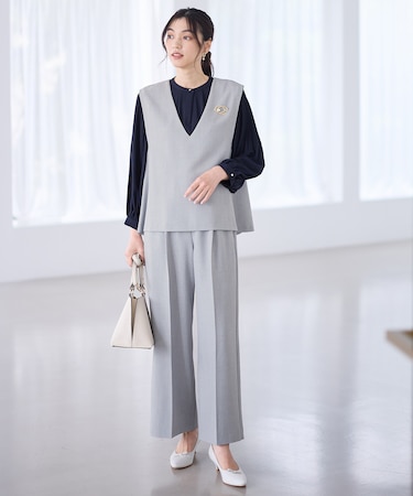 【2SET】ハンサムジレ×ワイドパンツセット