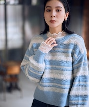 パターンボーダーニット