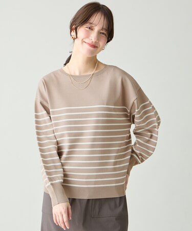 スプリングカラーニットドルマンプルオーバー