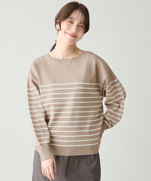 スプリングカラーニットドルマンプルオーバー