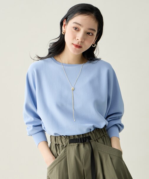 スプリングカラーニットドルマンプルオーバー