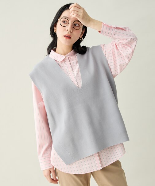 Vネックニットベスト