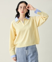 ファブリックコンビスキッパーニット