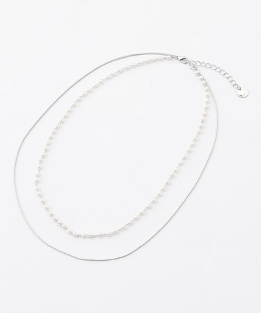 2連ショートパールネックレス