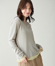 カラーレイヤードニットTシャツ