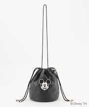 【ディズニー】ミッキーマウス／フェイクレザー巾着バッグ