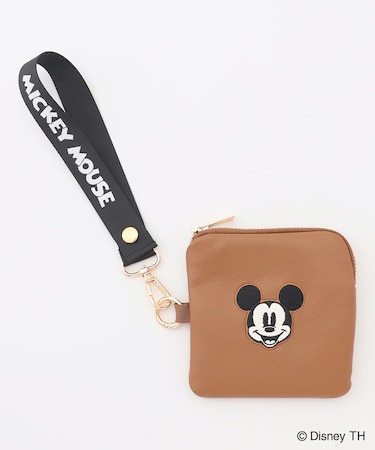 【ディズニー】ミッキーマウス／フェイクレザースクエアポーチ