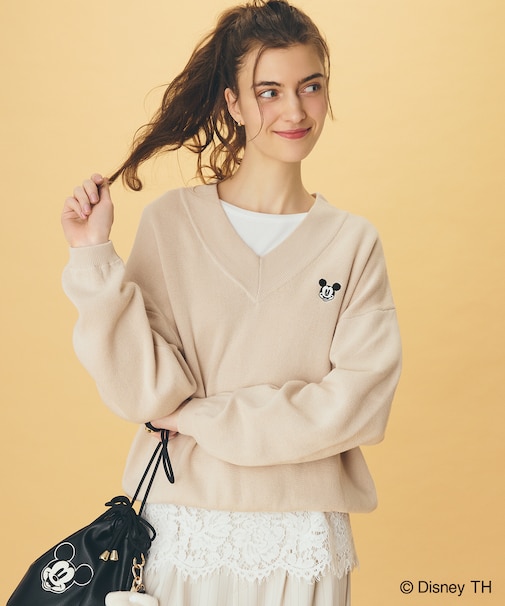【ディズニー】ミッキーマウス／スウェットライクニット