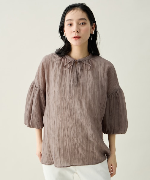 バルーンスリーブスキッパーブラウス