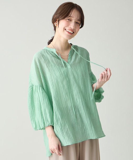 バルーンスリーブスキッパーブラウス