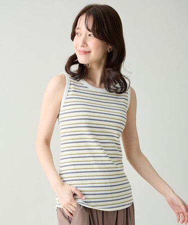 テレコラウンドヘムタンクトップ