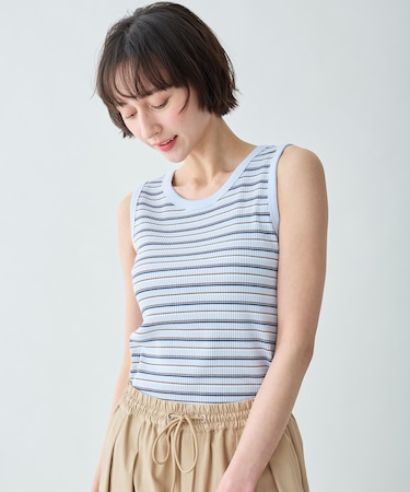 テレコラウンドヘムタンクトップ