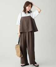 【2SET】2WAYビスチェ×ワイドパンツセットアップ