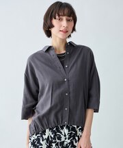 ヨーロピアンリネンハーフスリーブシャツ