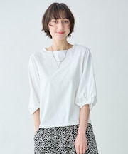 【WEB限定】シルケットスムースツイストスリーブカットソー