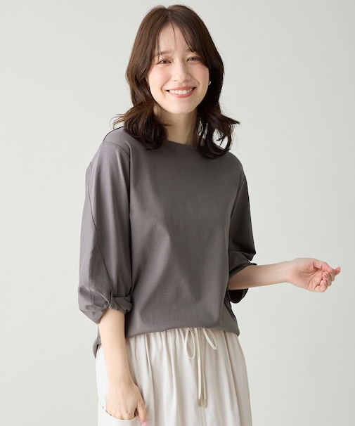 【WEB限定】シルケットスムースツイストスリーブカットソー