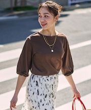 【WEB限定】シルケットスムースツイストスリーブカットソー