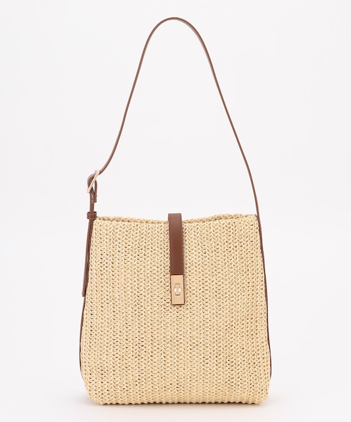 フェイクラフィアワンショルダーバッグ