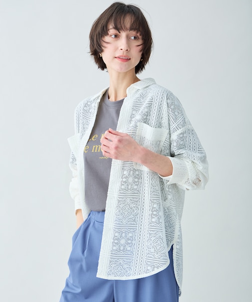 レースオーバーシャツ