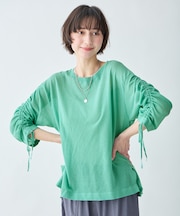 シアーシャーリングスリーブニット