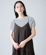 ANYファンクションワイドフレンチスリーブTシャツ