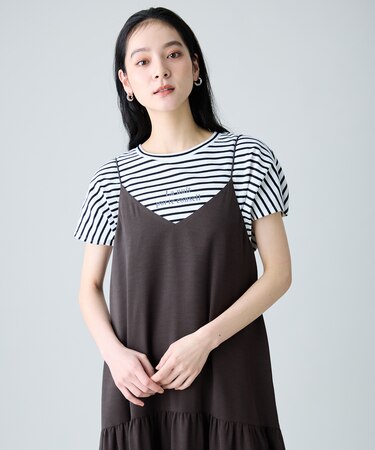 ANYファンクションワイドフレンチスリーブTシャツ