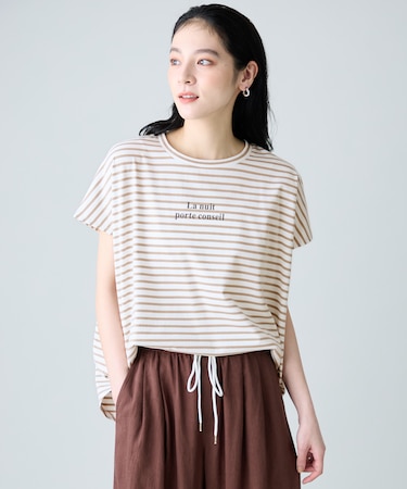 ANYファンクションワイドフレンチスリーブTシャツ